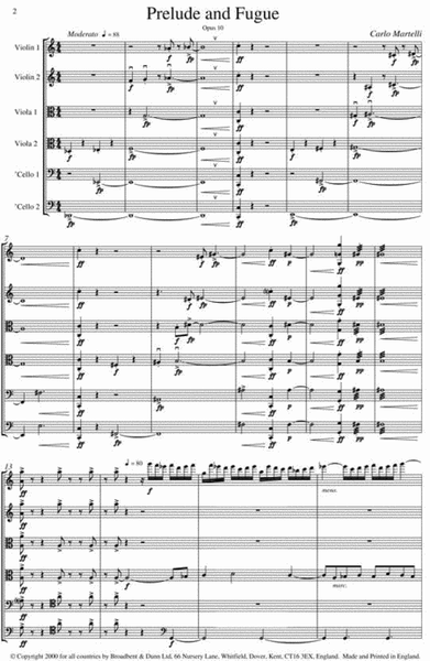 Prelude and Fugue for String Sextet, Opus 10