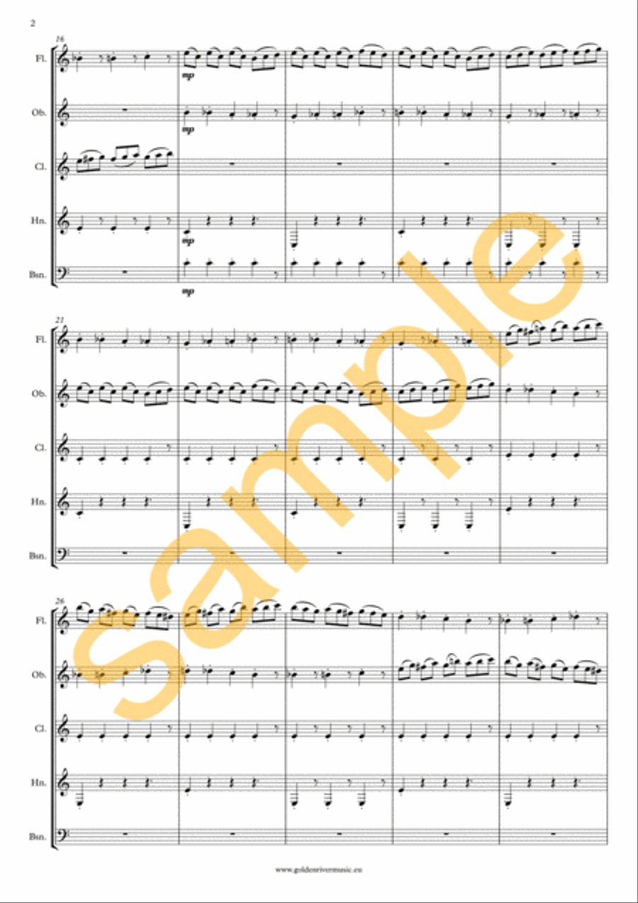 Blue rondo a la Turk Woodwind Quintet scores gallery preview page 3
