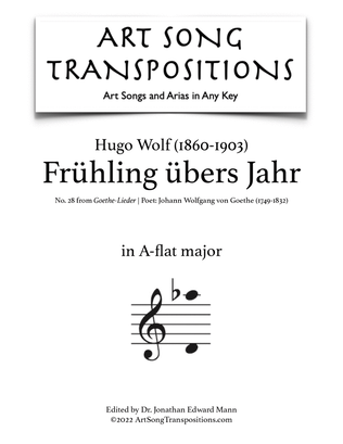WOLF: Frühling übers Jahr (transposed to A-flat major)