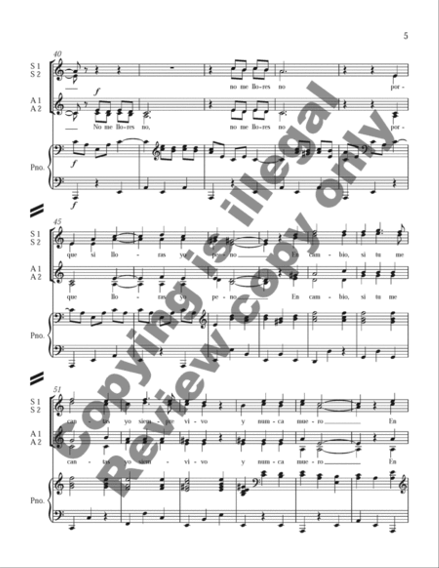 Three Mexican Folk Songs: 1. La Martiniana SSAA scores gallery preview page 13