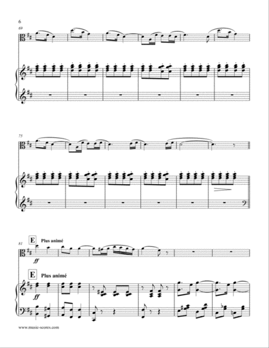 Czardas: Hungarian Dance from Coppelia - Viola and Piano Piano scores gallery preview page 6