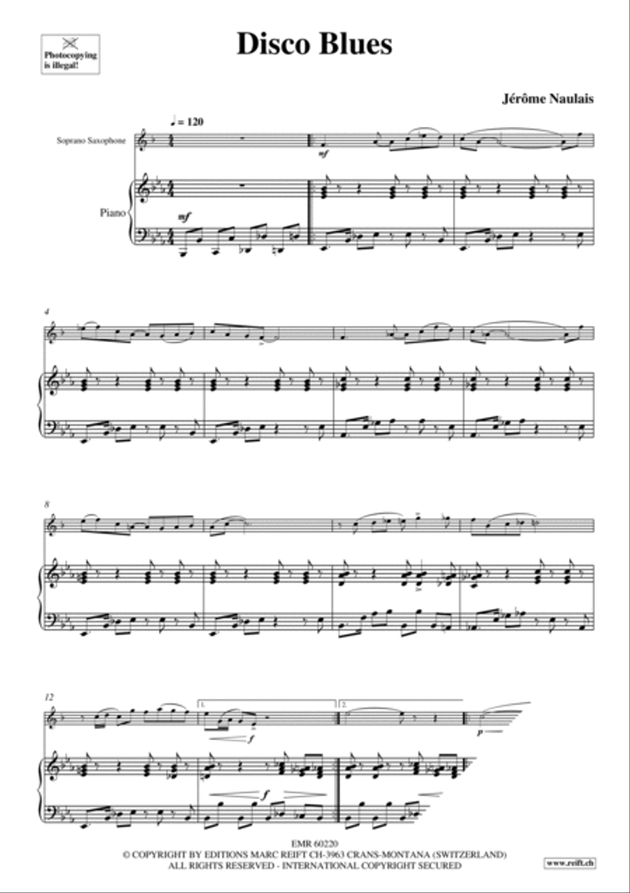 Disco Blues Soprano Saxophone scores gallery preview page 4