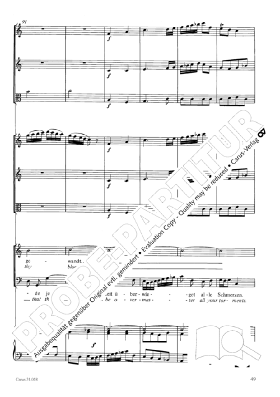 O God, what glut of care and pain (Ach Gott, wie manches Herzeleid) Orchestra scores gallery preview page 50