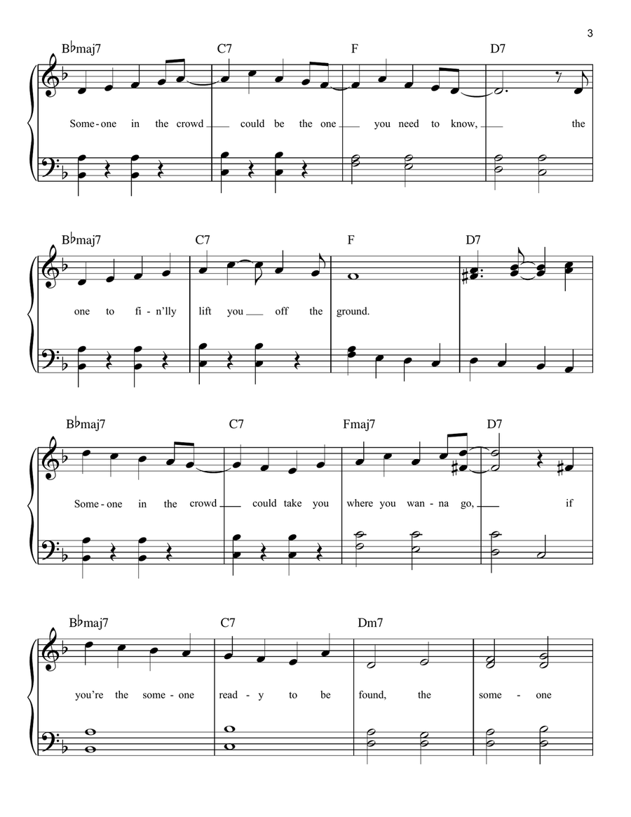 Someone In The Crowd Easy Piano scores gallery preview page 3