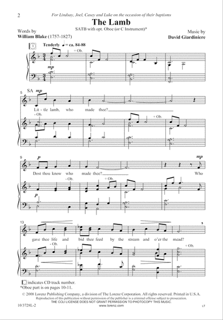The Lamb The Lamb 4-Part scores gallery preview page 2