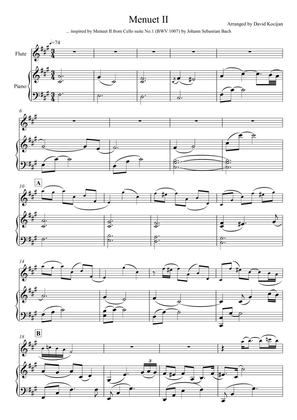 Menuet II - INTERMEDIATE (flute & piano)