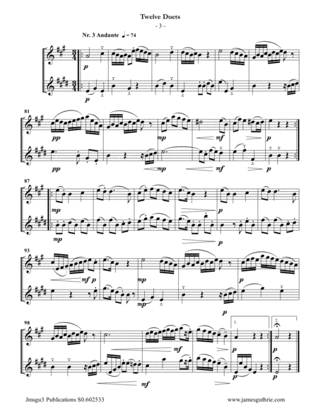 Mozart: 12 Duets K. 487 for Clarinet & Alto Clarinet image number null