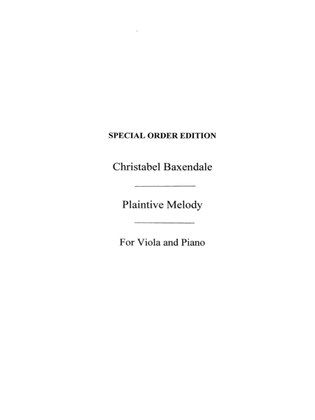Book cover for Christabel Baxendale: Plaintive Melody