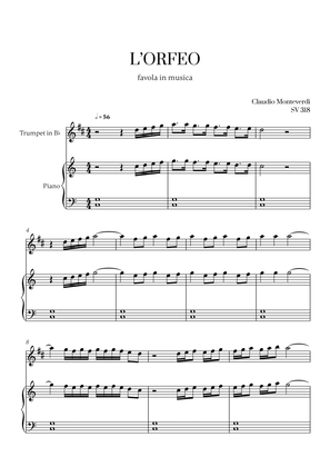 Monteverdi - l'Orfeo favola in musica SV 318 for Trumpet in Bb and Piano