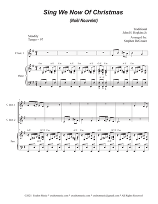 Sing We Now Of Christmas (Noël Nouvelet) (Duet for C-Instruments)