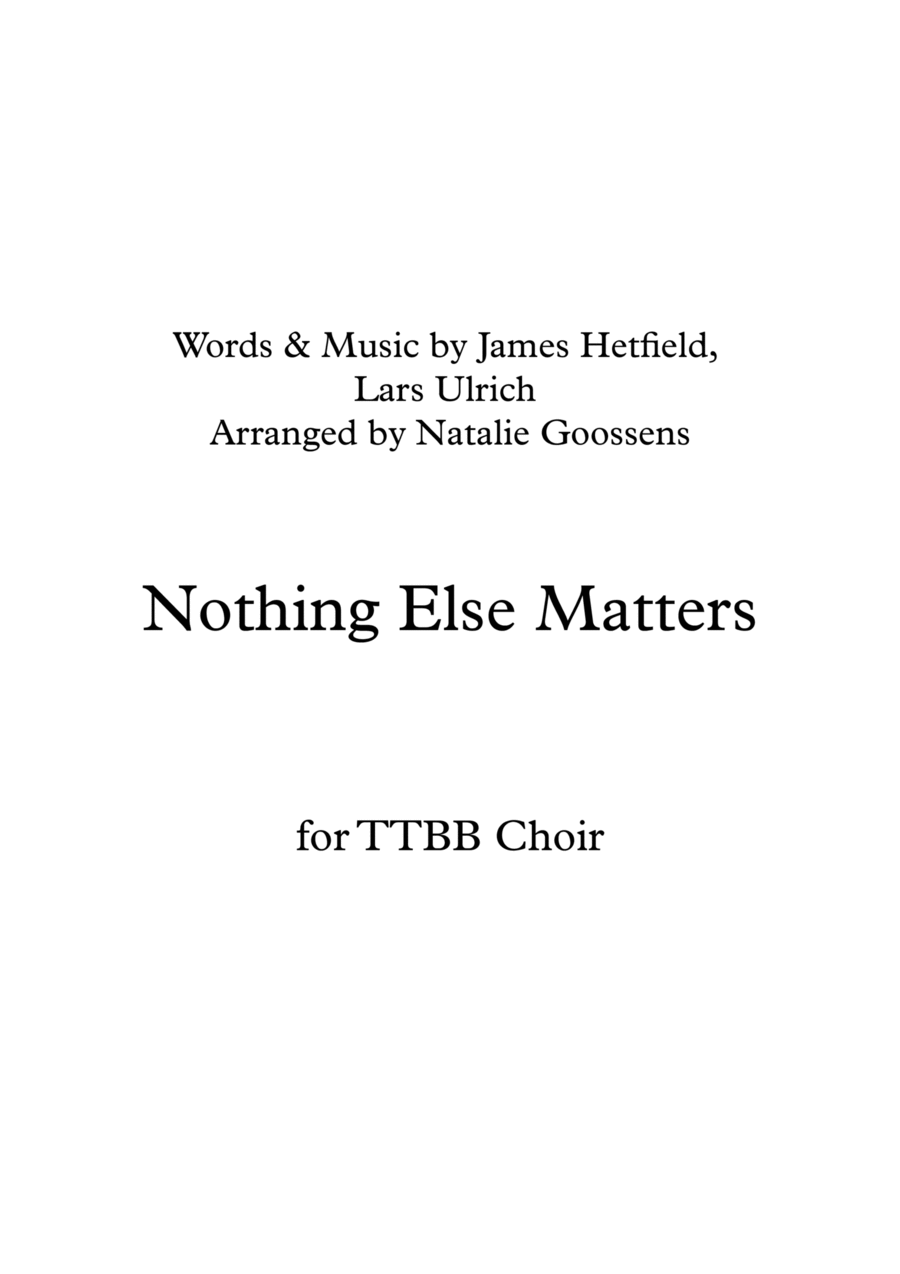 Nothing Else Matters TTBB scores gallery preview page 1