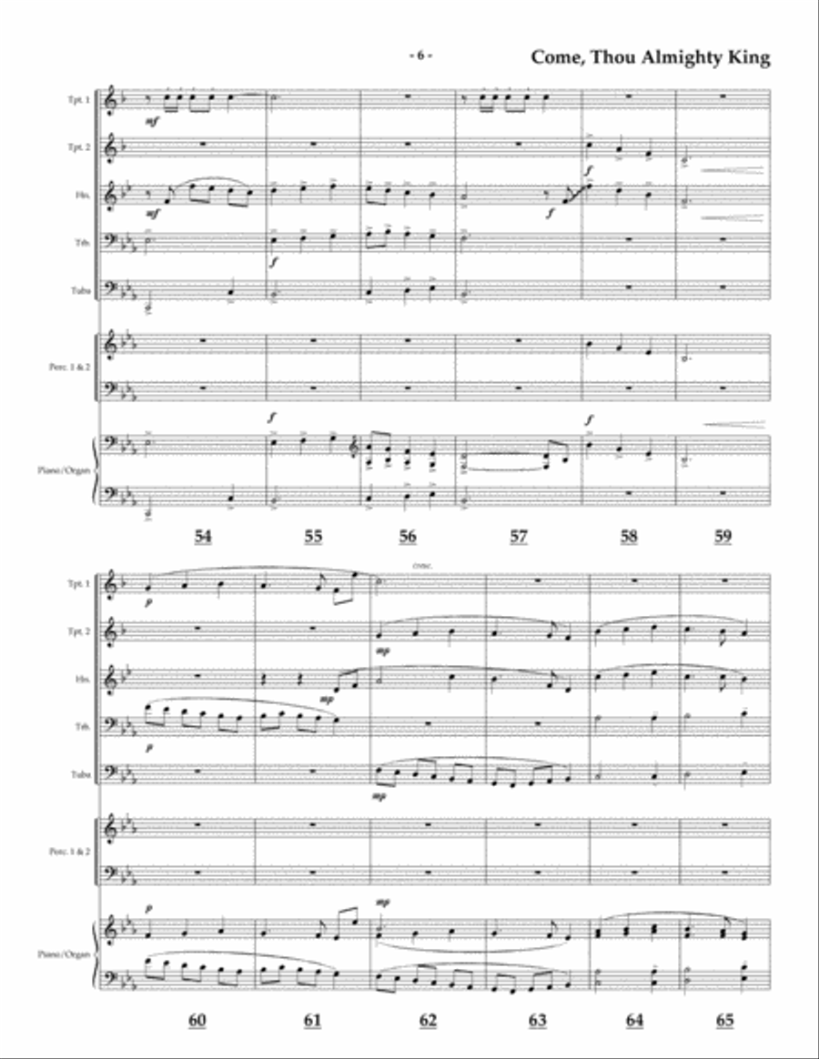 Come Thou Almighty King for Brass Quintet Brass Quintet scores gallery preview page 6