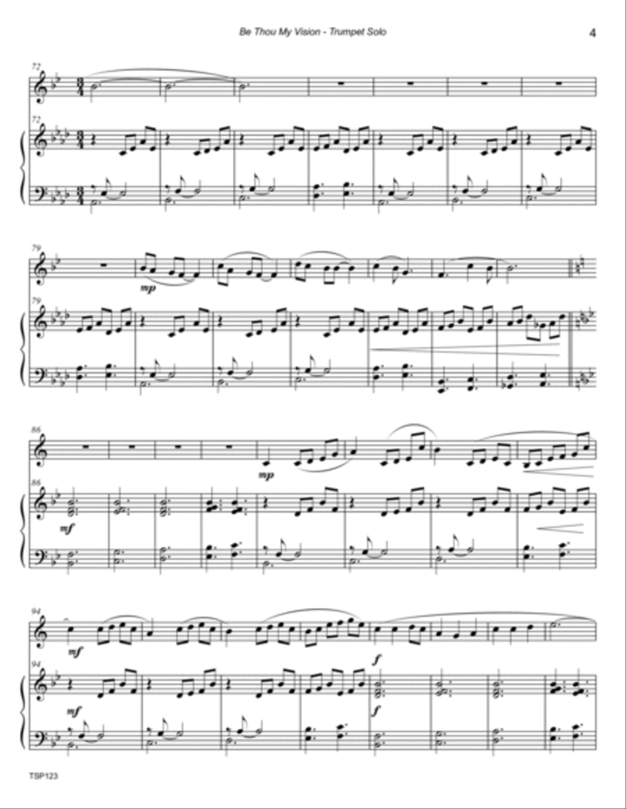 BE THOU MY VISION - TRUMPET SOLO with Piano Accompaniment BE THOU MY VISION - TRUMPET SOLO with Piano Accompaniment Trumpet Solo scores gallery preview page 4