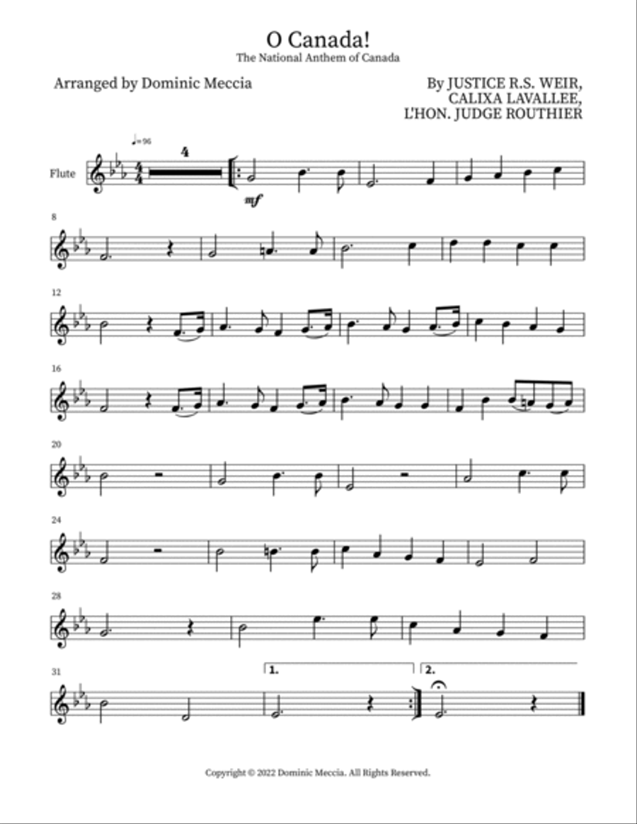 O Canada! O Canada! Small Ensemble scores gallery preview page 5