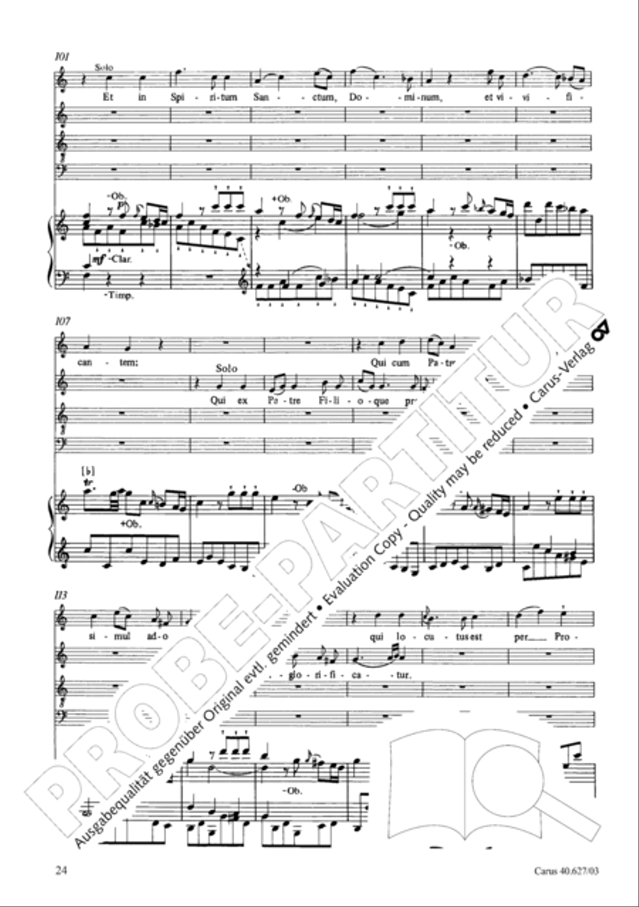 Mass in C Major 4-Part scores gallery preview page 25