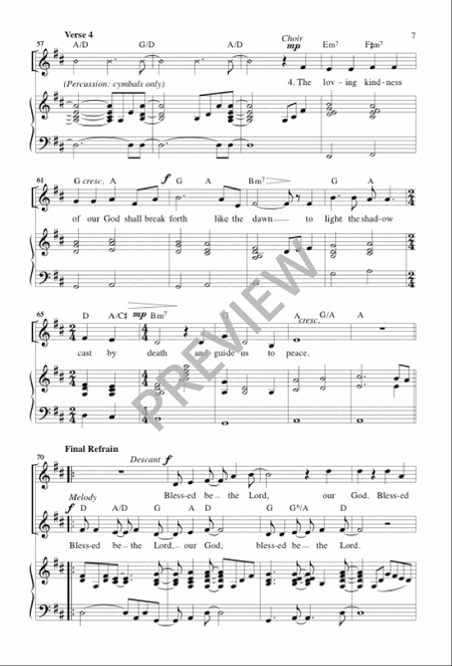 Blessed Be the Lord Blessed Be the Lord Unison Choir scores gallery preview page 8