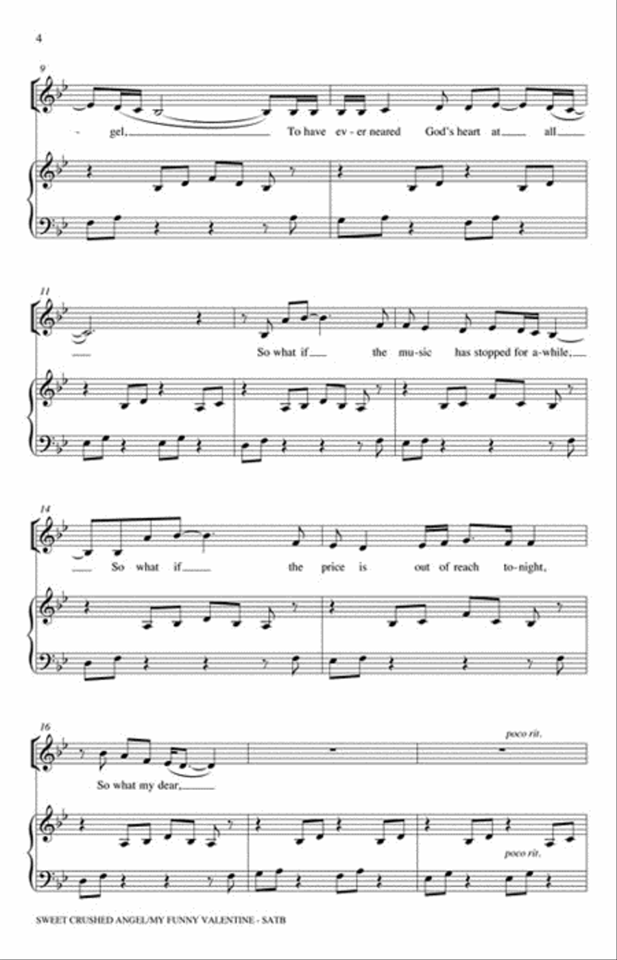 Sweet Crushed Angel/My Funny Valentine 4-Part scores gallery preview page 3
