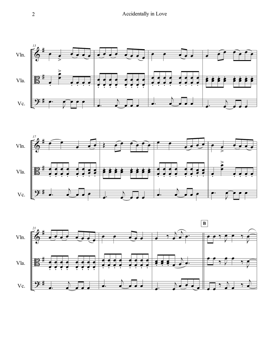 Accidentally In Love String Trio scores gallery preview page 3