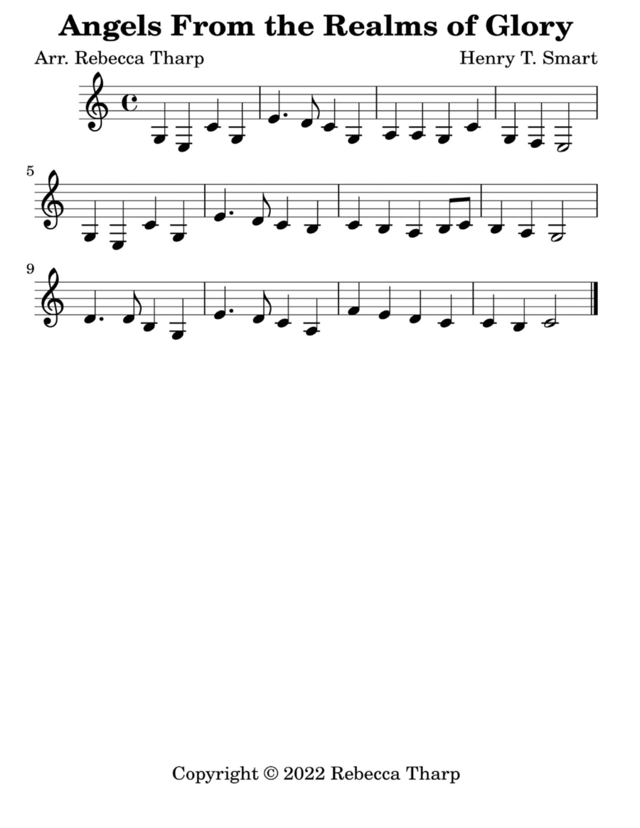 Angels From the Realms of Glory Clarinet Solo scores gallery preview page 1