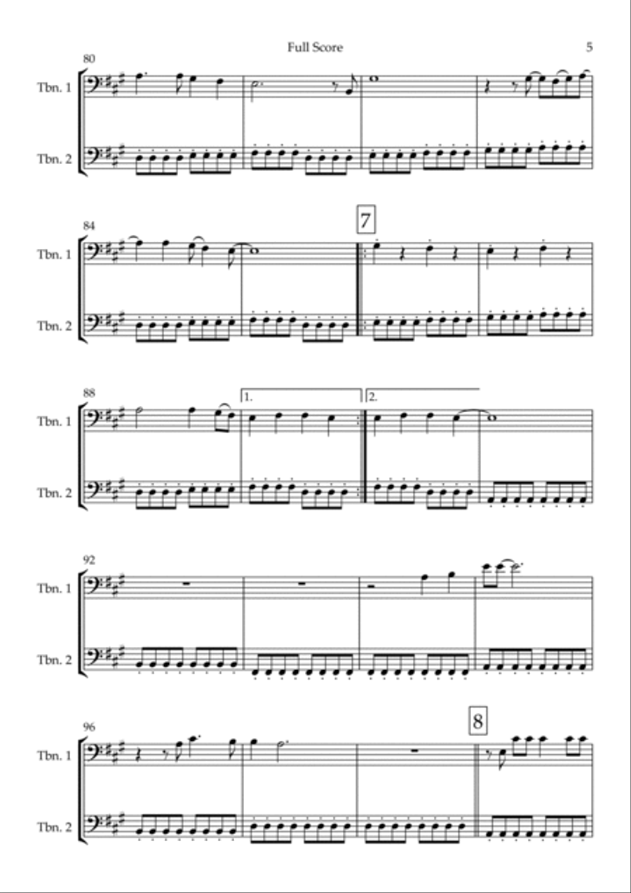 City Of Blinding Lights City Of Blinding Lights Trombone Duet scores gallery preview page 5