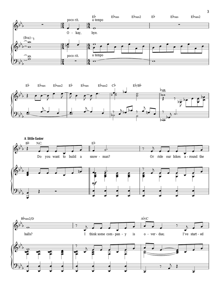 Do You Want To Build A Snowman? (from Frozen) Piano, Vocal scores gallery preview page 3