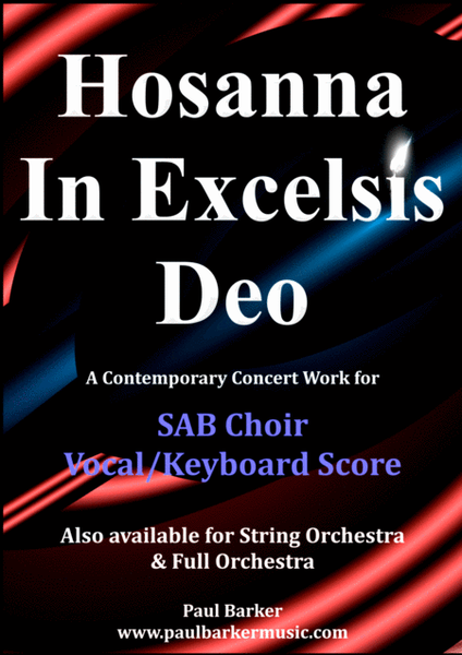 Hosanna In Excelsis Deo (SAB Choir/Piano) image number null