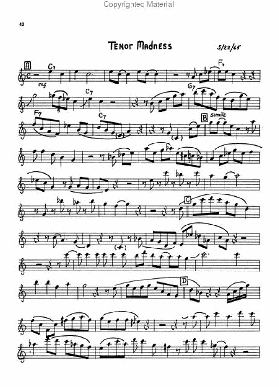 The Jazz Style of Sonny Rollins (Tenor Saxophone) Tenor Saxophone scores gallery preview page 4