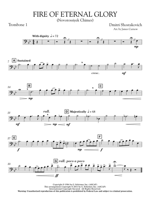 Fire of Eternal Glory (Novorossiyek Chimes) - Trombone 1