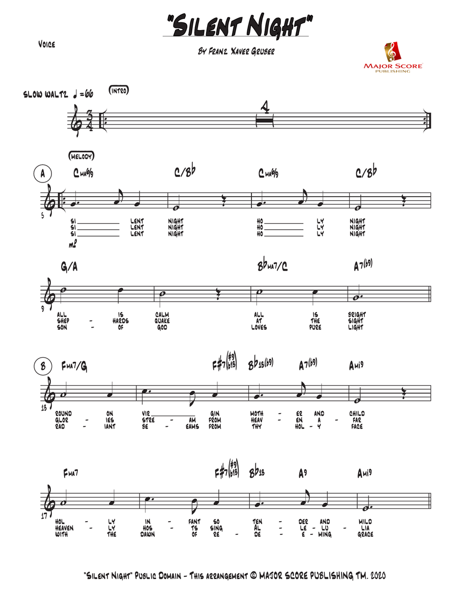 Silent Night - Vocal & Piano (C Major) Piano, Vocal scores gallery preview page 1