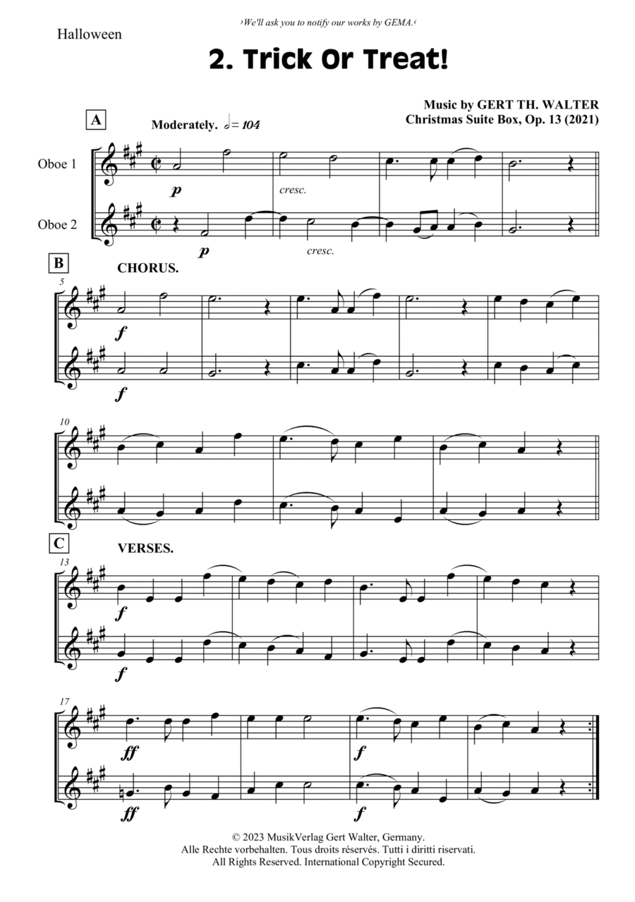 Trick Or Treat! Woodwind Duet scores gallery preview page 1
