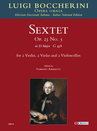 Book cover for Sextet Op. 23 No. 5 in D major (G 458) for 2 Violins, 2 Violas and 2 Violoncellos