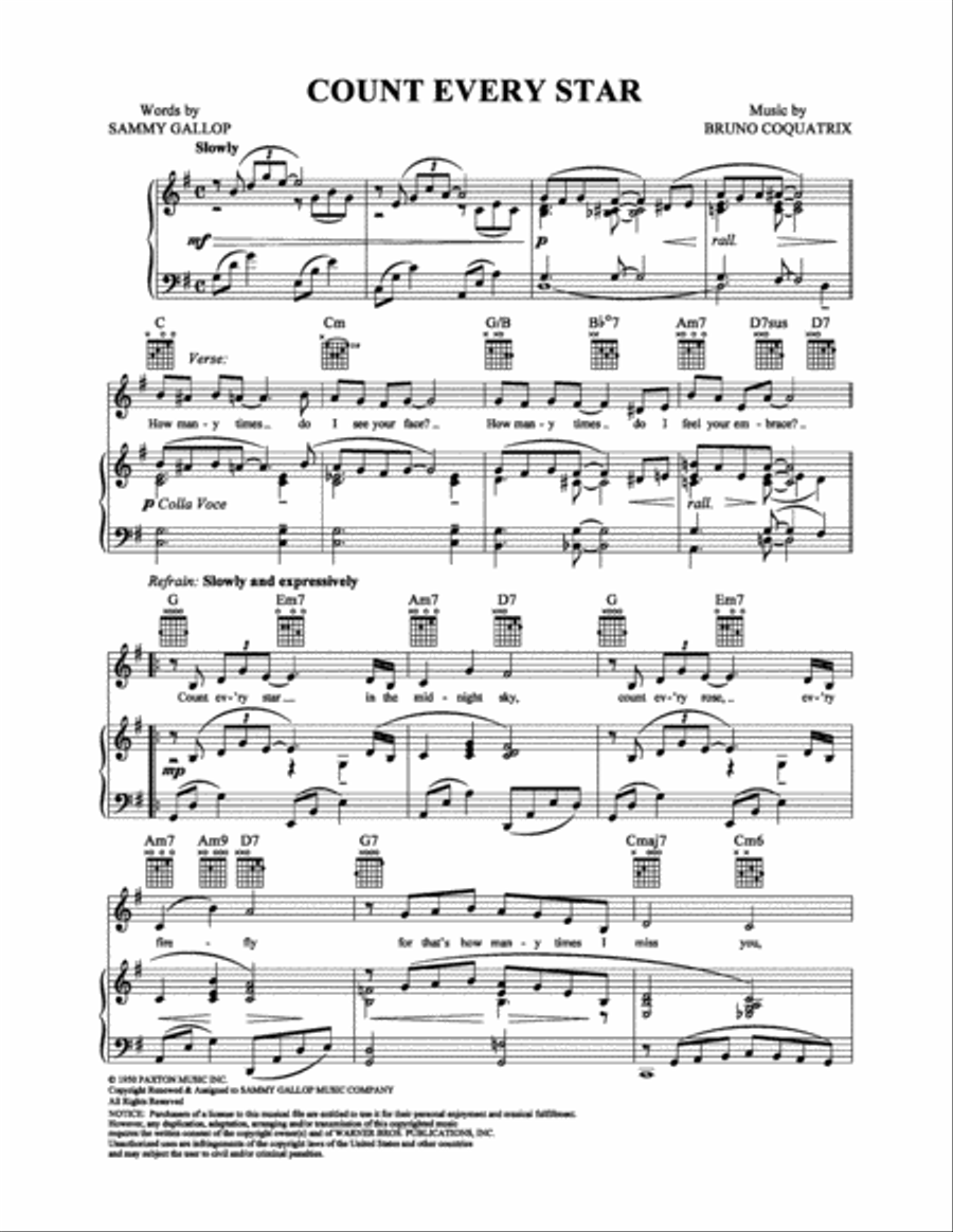 Count Every Star Count Every Star Piano, Vocal, Guitar scores gallery preview page 1