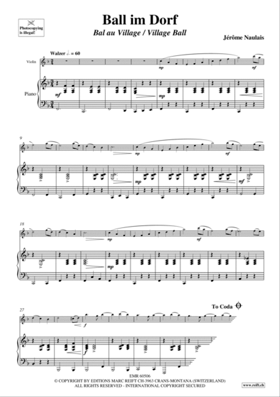 Ball im Dorf Violin Solo scores gallery preview page 5