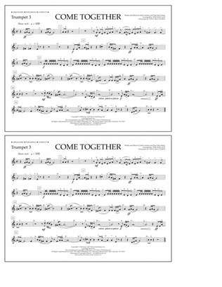 Book cover for Come Together (arr. Tom Wallace) - Trumpet 3
