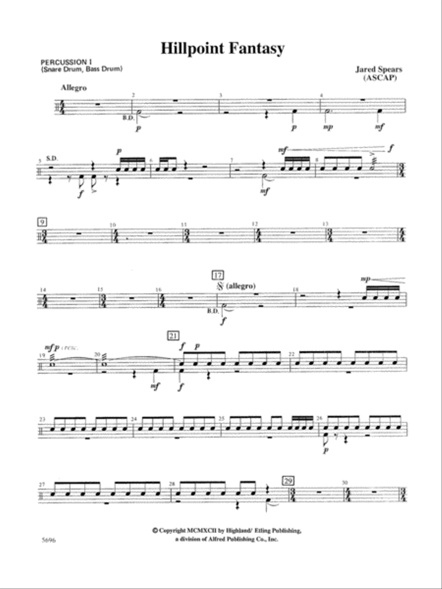 Hill Point Fantasy (Overture for Orchestra): 1st Percussion Full Orchestra scores gallery preview page 1