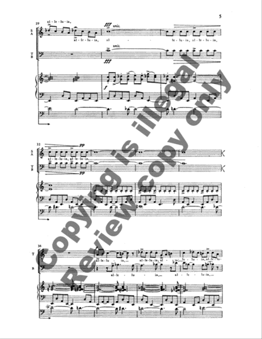 Fanfares: No. 3. Alleluia 4-Part scores gallery preview page 5