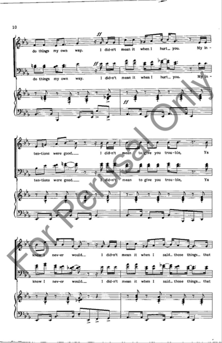 I Didn't Mean It I Didn't Mean It 4-Part scores gallery preview page 10