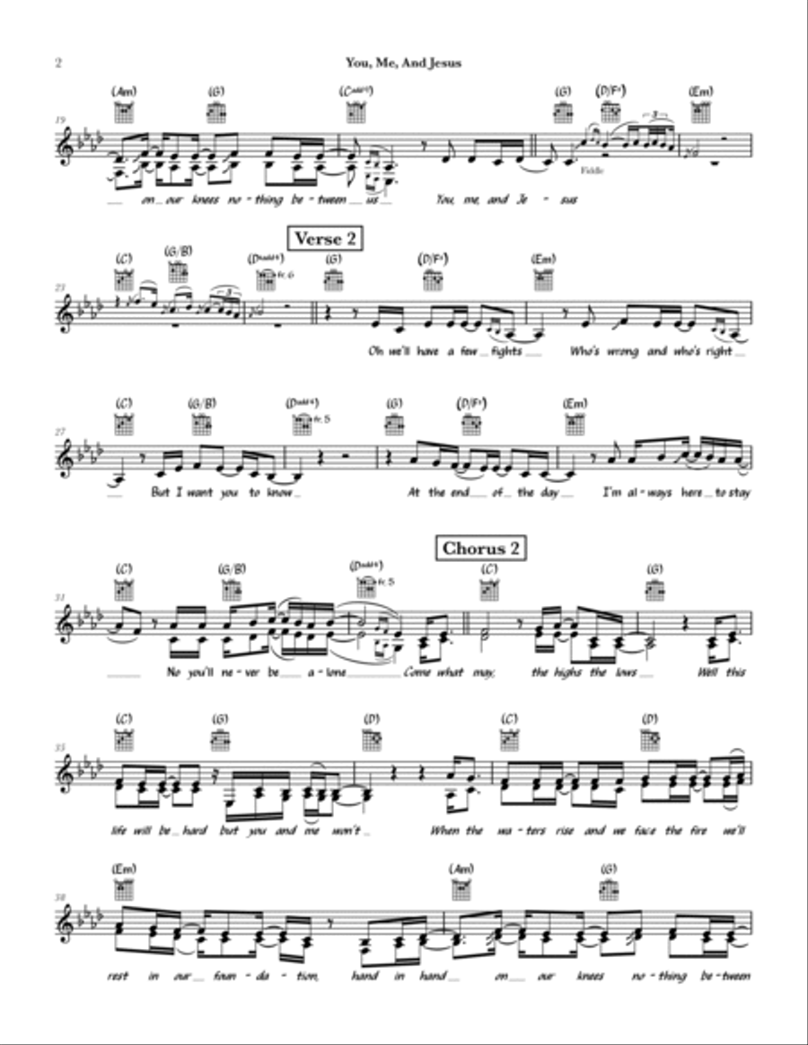 You, Me, and Jesus Acoustic Guitar scores gallery preview page 2