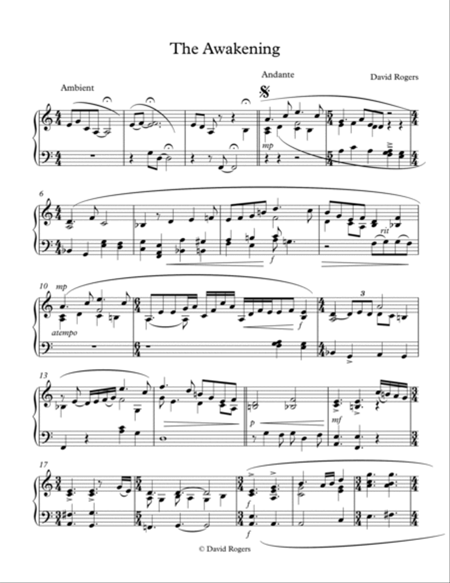 The Awakening Piano Solo scores gallery preview page 1