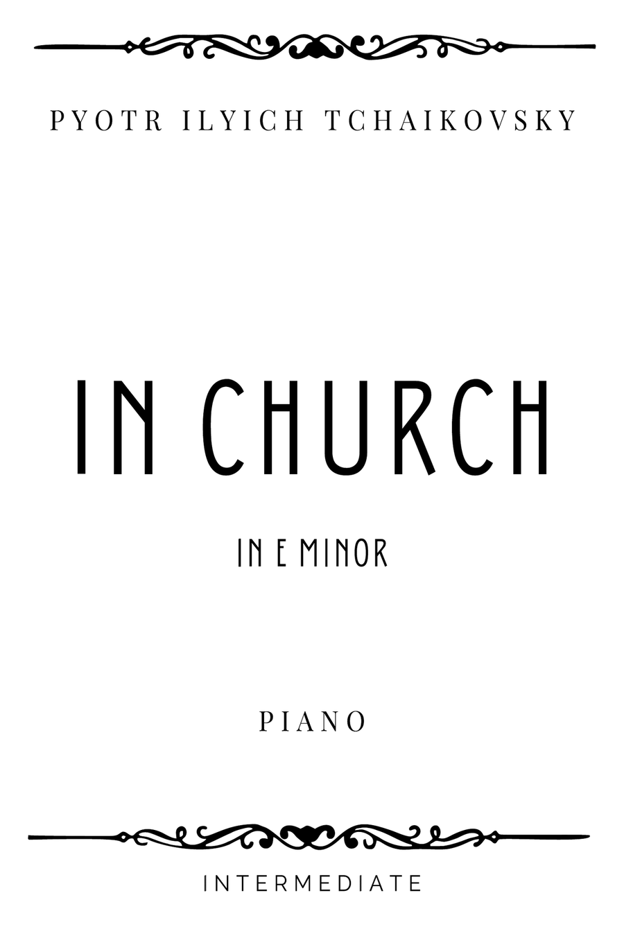 Tchaikovsky - In Church in E minor - Intermediate Piano Method scores gallery preview page 1