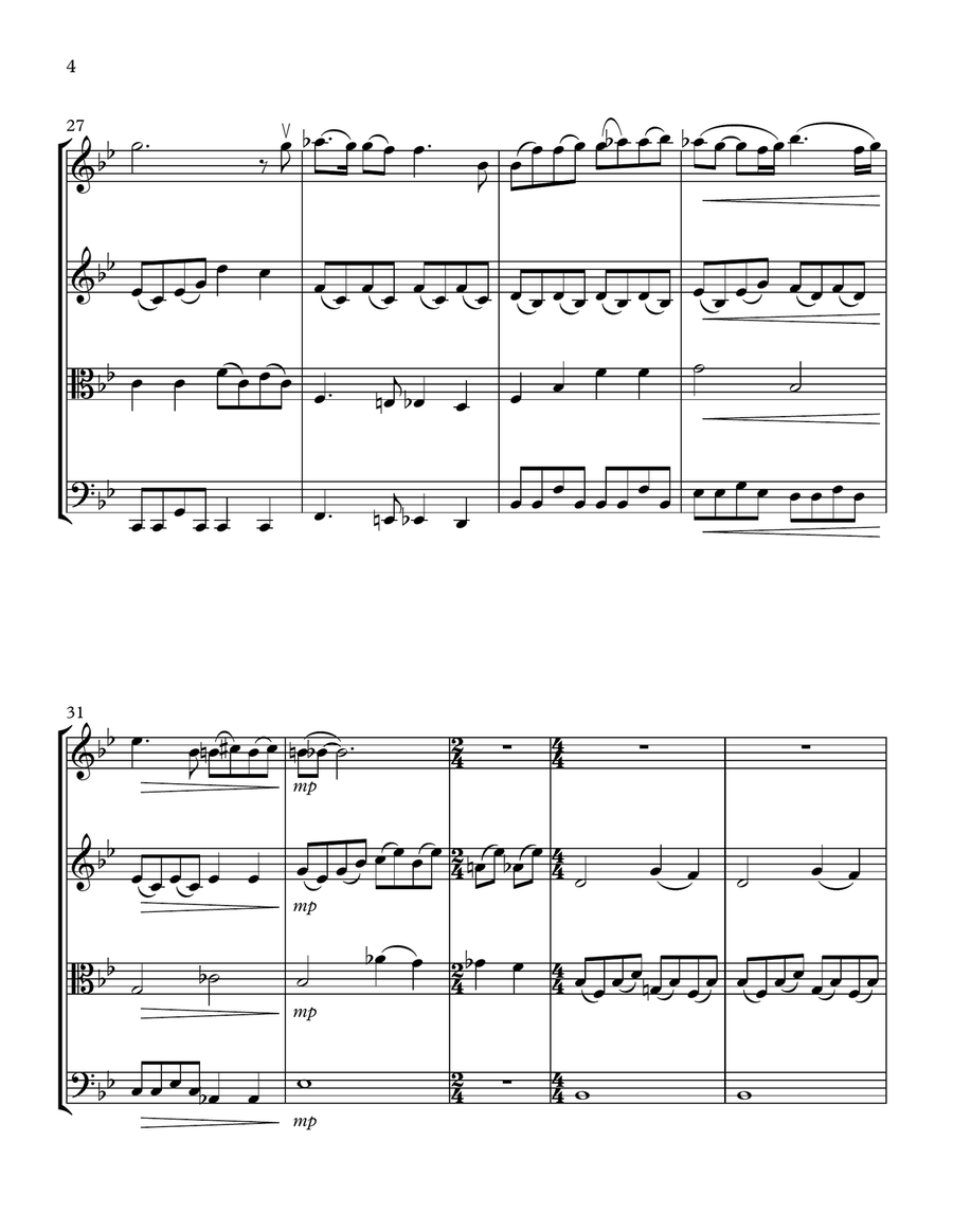 Bohemian Rhapsody String Quartet scores gallery preview page 4