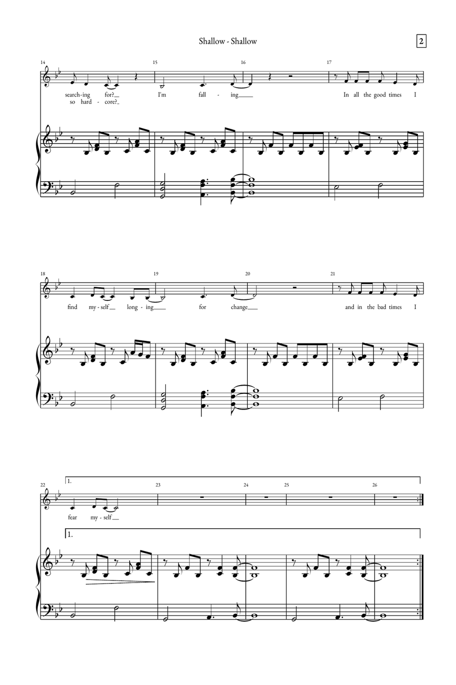 Shallow A Cappella scores gallery preview page 2