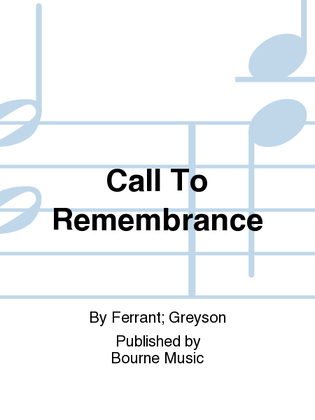 Book cover for Call To Remembrance