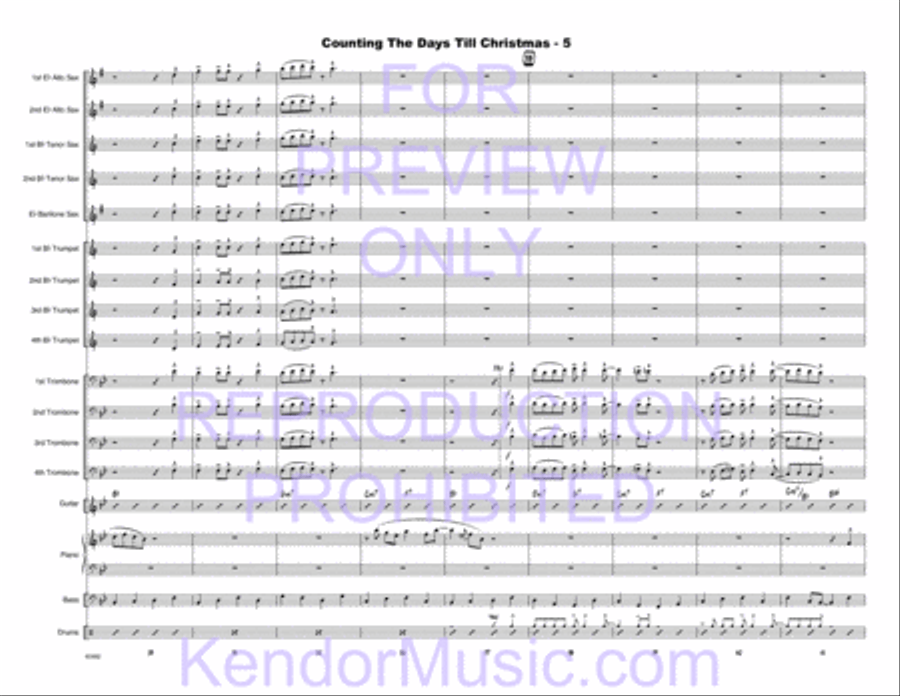 Counting The Days Till Christmas Jazz Ensemble scores gallery preview page 28