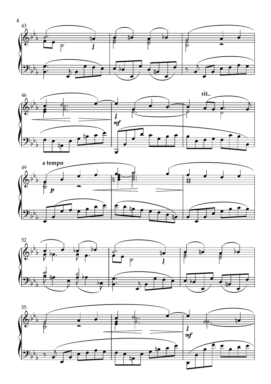 S.Rachmaninoff- Themes from Piano Concerto No 2- Solo Piano (simplified version) Piano Solo scores gallery preview page 5