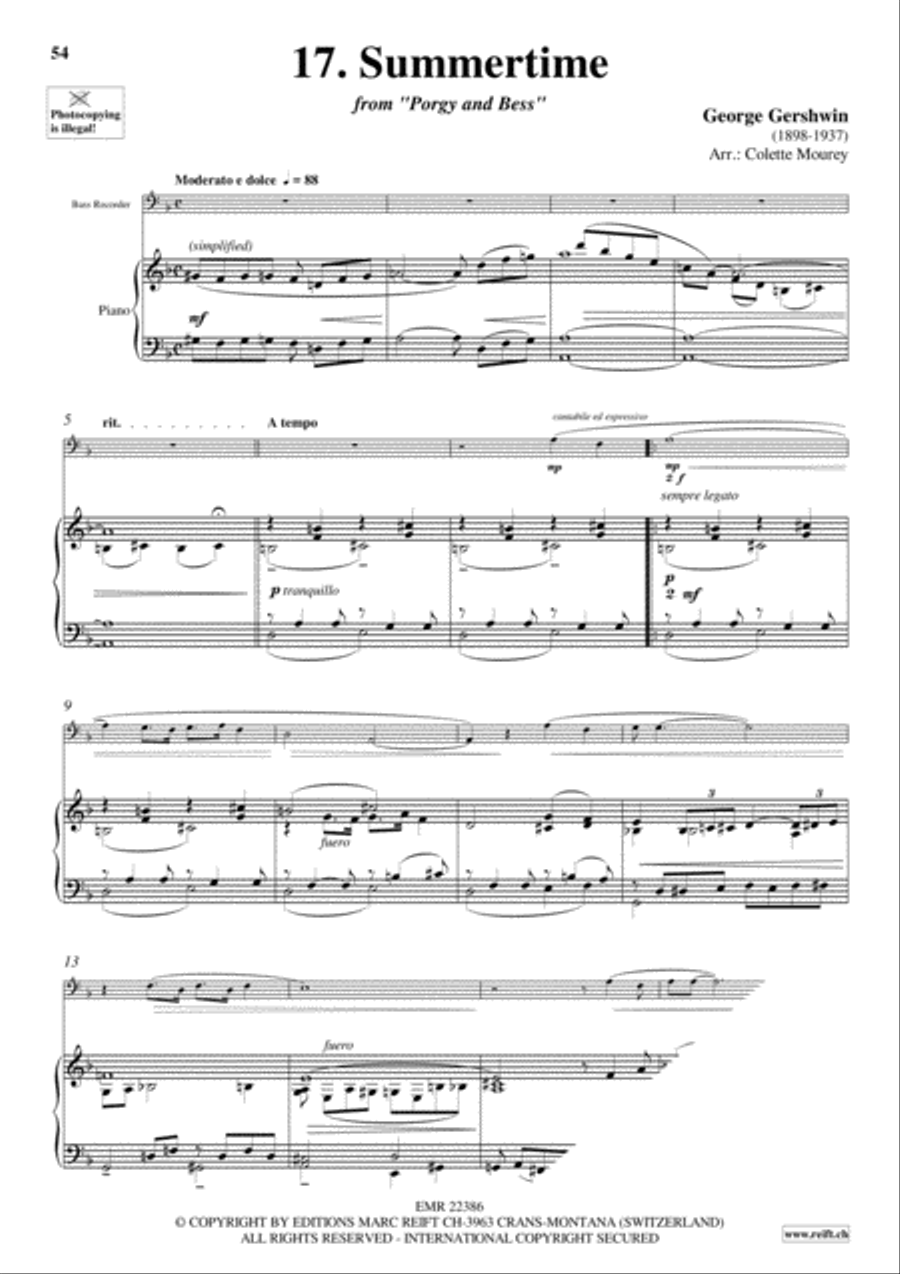 Gershwin 20 Greatest Hits Bass Recorder scores gallery preview page 19