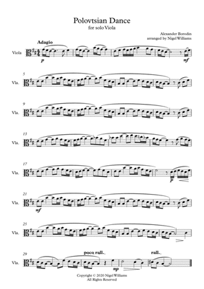 Polovtsian Dance (Kismet), for Viola Solo