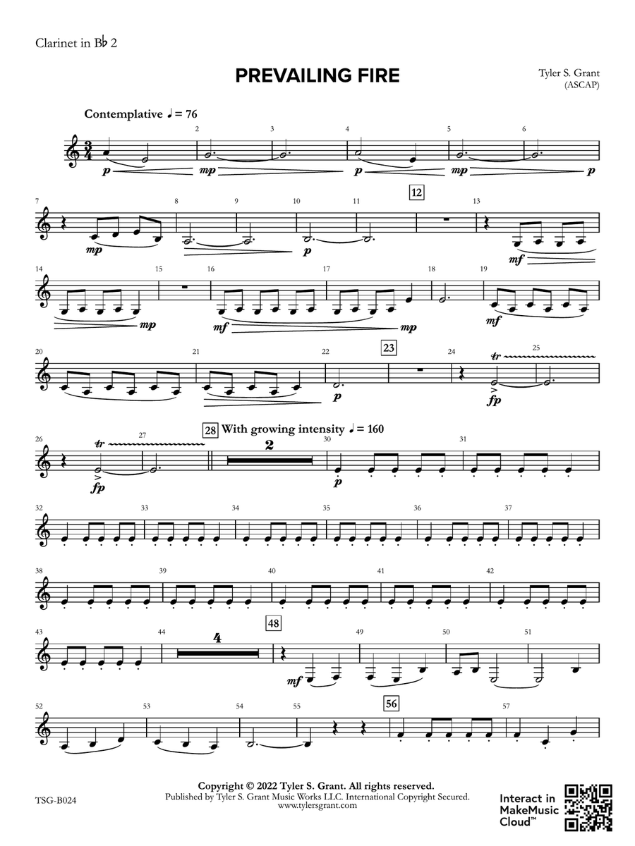 Prevailing Fire: 2nd B-flat Clarinet