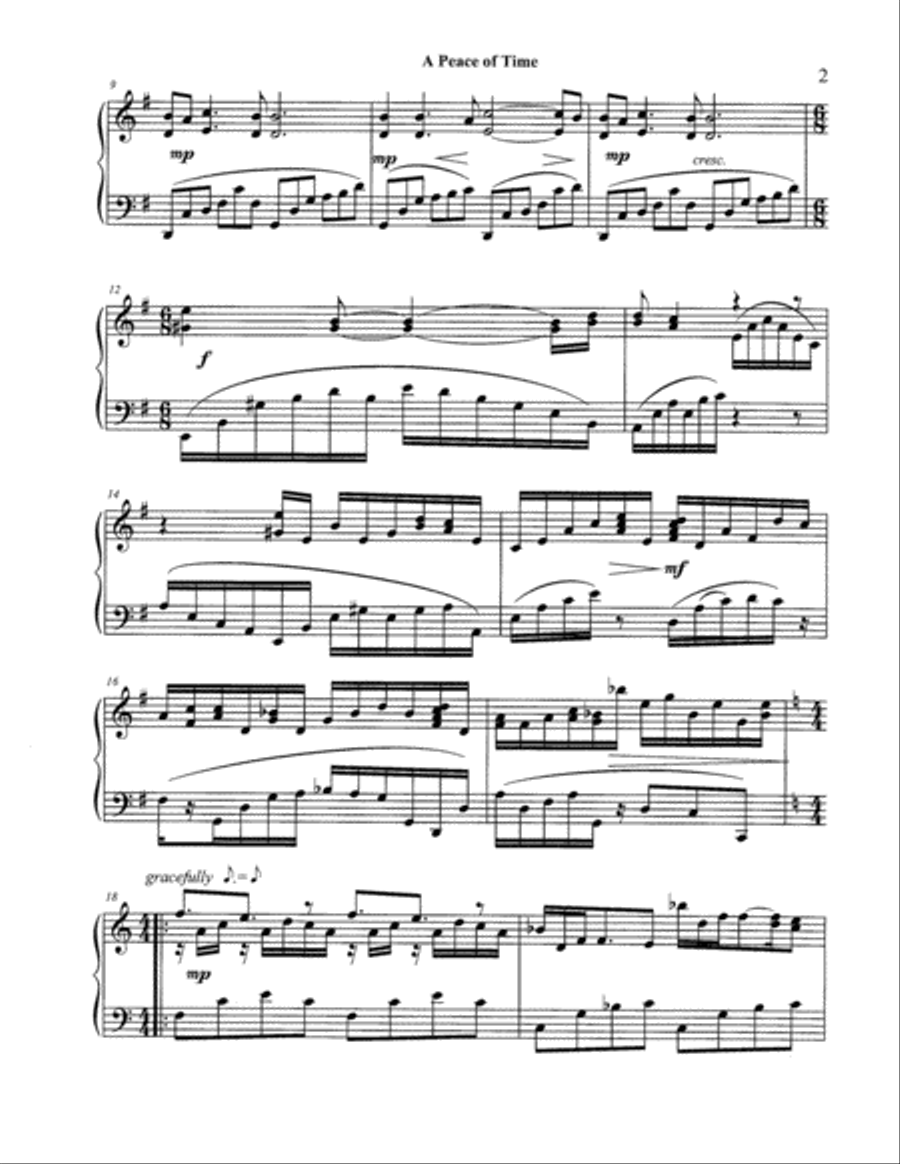 A Peace of Time A Peace of Time Piano Solo scores gallery preview page 2