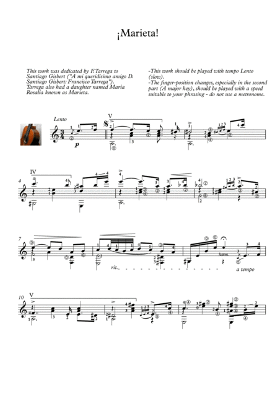 Marieta Acoustic Guitar scores gallery preview page 1